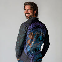 Personalised Blue Marlin Fishing New Zealand Long Sleeve Polo Shirt NZ Kiwi Cowboy Born To Fish LT14 - Polynesian Pride