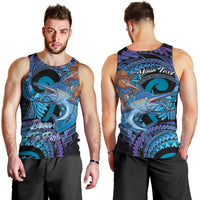 Personalised Blue Marlin Fishing New Zealand Men Tank Top NZ Kiwi Cowboy Born To Fish