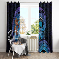 Personalised Blue Marlin Fishing New Zealand Window Curtain NZ Kiwi Cowboy Born To Fish LT14 - Polynesian Pride