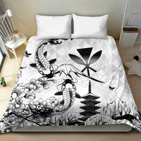 Japan And Hawaii Bedding Set Sakura Koi Fish Hawaiian Lei Kanaka - Polynesian Pride