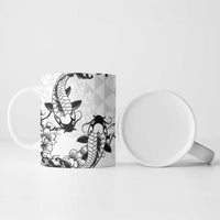 Japan And Hawaii Ceramic Mug Sakura Koi Fish Hawaiian Lei Kanaka - Polynesian Pride