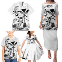 Japan And Hawaii Family Matching Puletasi and Hawaiian Shirt Sakura Koi Fish Hawaiian Lei Kanaka - Polynesian Pride