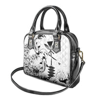 Japan And Hawaii Shoulder Handbag Sakura Koi Fish Hawaiian Lei Kanaka - Polynesian Pride