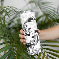 Japan And Hawaii Skinny Tumbler Sakura Koi Fish Hawaiian Lei Kanaka - Polynesian Pride