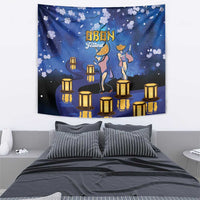 Japan Obon Festival Tapestry Sakura Lanterns With Bon Dance - Polynesian Pride