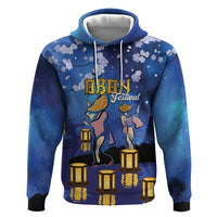 Japan Obon Festival Zip Hoodie Sakura Lanterns With Bon Dance - Polynesian Pride