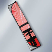 Personalised Japan Samurai Warrior Auto Sun Shade Japanese Cherry Blossom Polynesian Pattern - Polynesian Pride