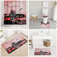 Personalised Japan Samurai Warrior Bathroom Set Japanese Cherry Blossom Polynesian Pattern - Polynesian Pride