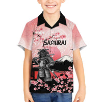 Personalised Japan Samurai Warrior Family Matching Long Sleeve Bodycon Dress and Hawaiian Shirt Japanese Cherry Blossom Polynesian Pattern LT14 Son's Shirt Pink - Polynesian Pride