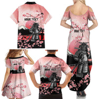 Personalised Japan Samurai Warrior Family Matching Summer Maxi Dress and Hawaiian Shirt Japanese Cherry Blossom Polynesian Pattern LT14 - Polynesian Pride