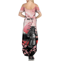 Personalised Japan Samurai Warrior Family Matching Summer Maxi Dress and Hawaiian Shirt Japanese Cherry Blossom Polynesian Pattern LT14 - Polynesian Pride