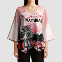 Personalised Japan Samurai Warrior Kimono Sleeve Blouse Japanese Cherry Blossom Polynesian Pattern - Polynesian Pride