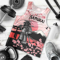 Personalised Japan Samurai Warrior Men Tank Top Japanese Cherry Blossom Polynesian Pattern - Polynesian Pride