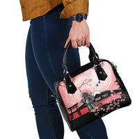 Personalised Japan Samurai Warrior Shoulder Handbag Japanese Cherry Blossom Polynesian Pattern LT14 - Polynesian Pride