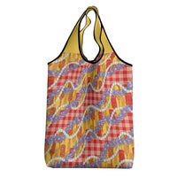 Hawaii Kahili Palaka Motifs Grocery Bag Hawaiian Honohono Pikake Lei