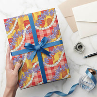 Hawaii Kahili Palaka Motifs Wrapping Paper Hawaiian Honohono Pikake Lei