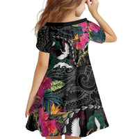Hawaiian and Japanese Culture Family Matching Tank Maxi Dress and Hawaiian Shirt Crane Sakura Hibiscus Tropical Vibes LT14 - Polynesian Pride