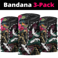Hawaiian and Japanese Culture Neck Gaiter Crane Sakura Hibiscus Tropical Vibes