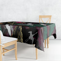 Hawaiian and Japanese Culture Tablecloth Crane Sakura Hibiscus Tropical Vibes