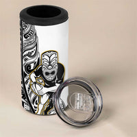 New Zealand Silver Fern Rugby 4 in 1 Can Cooler Tumbler All Black Maori Version White LT14 - Polynesian Pride