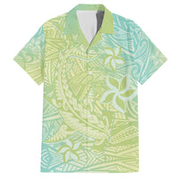 Baby Green Gradient Polynesia Family Matching Tank Maxi Dress and Hawaiian Shirt Hawaiian Tribal Hammerhead Shark Tattoo LT14 Dad's Shirt - Short Sleeve Baby Green - Polynesian Pride