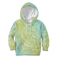 Baby Green Gradient Polynesia Kid Hoodie Hawaiian Tribal Hammerhead Shark Tattoo