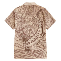 Pink Gradient Polynesia Family Matching Puletasi and Hawaiian Shirt Hawaiian Tribal Hammerhead Shark Tattoo
