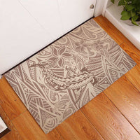 Pink Gradient Polynesia Rubber Doormat Hawaiian Tribal Hammerhead Shark Tattoo