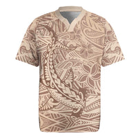 Pink Gradient Polynesia Rugby Jersey Hawaiian Tribal Hammerhead Shark Tattoo