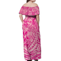 Beige Gradient Polynesia Off Shoulder Maxi Dress Hawaiian Tribal Hammerhead Shark Tattoo LT14 - Polynesian Pride