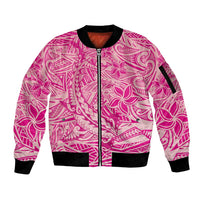 Beige Gradient Polynesia Sleeve Zip Bomber Jacket Hawaiian Tribal Hammerhead Shark Tattoo