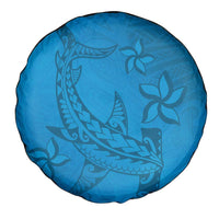 Blue Gradient Polynesia Spare Tire Cover Hawaiian Tribal Hammerhead Shark Tattoo