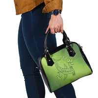 Green Gradient Polynesia Shoulder Handbag Hawaiian Tribal Hammerhead Shark Tattoo LT14 - Polynesian Pride
