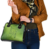 Green Gradient Polynesia Shoulder Handbag Hawaiian Tribal Hammerhead Shark Tattoo LT14 - Polynesian Pride