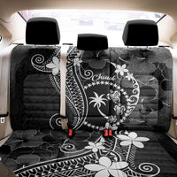FSM Chuuk Back Car Seat Cover Turtle Tropical Flowers Polynesian - Black LT14 - Polynesian Pride