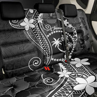 FSM Chuuk Back Car Seat Cover Turtle Tropical Flowers Polynesian - Black LT14 - Polynesian Pride