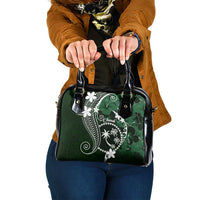 FSM Chuuk Shoulder Handbag Turtle Tropical Flowers Polynesian - Green LT14 One Size Green - Polynesian Pride