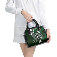 FSM Chuuk Shoulder Handbag Turtle Tropical Flowers Polynesian - Green LT14 - Polynesian Pride