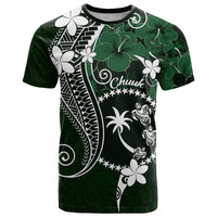 FSM Chuuk T Shirt Turtle Tropical Flowers Polynesian - Green