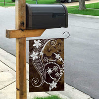 FSM Chuuk Garden Flag Turtle Tropical Flowers Polynesian - Brown