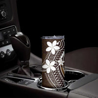 FSM Chuuk Skinny Tumbler Turtle Tropical Flowers Polynesian - Brown