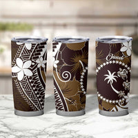 FSM Chuuk Tumbler Cup Turtle Tropical Flowers Polynesian - Brown LT14 - Polynesian Pride