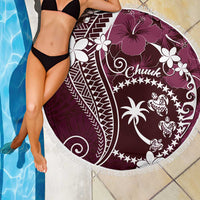 FSM Chuuk Beach Blanket Turtle Tropical Flowers Polynesian - Pink