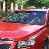 Personalized New Zealand Pukeko Christmas Auto Sun Shade Meri Kirihimete Taniko Ponga Koru Blue - Polynesian Pride