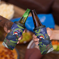 Personalized New Zealand Pukeko Christmas 4 in 1 Can Cooler Tumbler Meri Kirihimete Taniko Ponga Koru Blue - Polynesian Pride