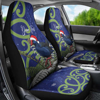 Personalized New Zealand Pukeko Christmas Car Seat Cover Meri Kirihimete Taniko Ponga Koru Blue LT14 - Polynesian Pride