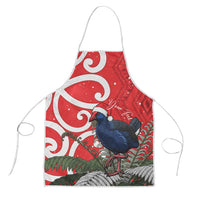 Personalized New Zealand Pukeko Christmas Apron Meri Kirihimete Taniko Ponga Koru Red - Polynesian Pride