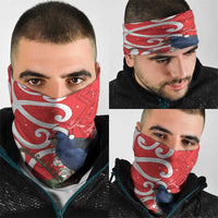 Personalized New Zealand Pukeko Christmas Neck Gaiter Meri Kirihimete Taniko Ponga Koru Red - Polynesian Pride