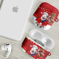 Personalized New Zealand Sheep Christmas AirPods Case Hipi Meri Kirihimete Silver Fern Xmas Tree - Polynesian Pride