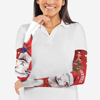 Personalized New Zealand Sheep Christmas Arm Sleeves Hipi Meri Kirihimete Silver Fern Xmas Tree LT14 - Polynesian Pride